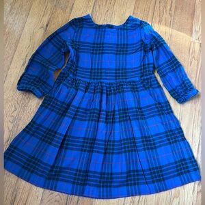 Blue Plaid Long Sleeve Dress, flannel size 8